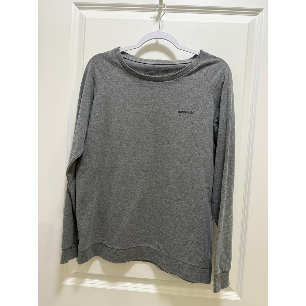 Patagonia Gray Responsibili-Tee Long Sleeve Fitz Roy Mountain Graphic Shirt M